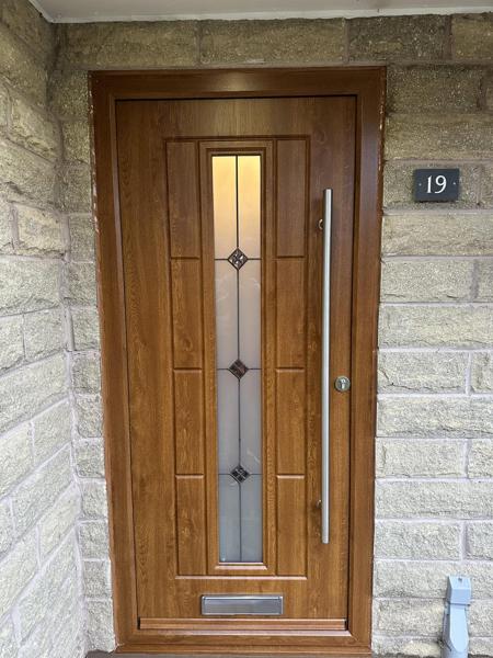 Golden oak composite door